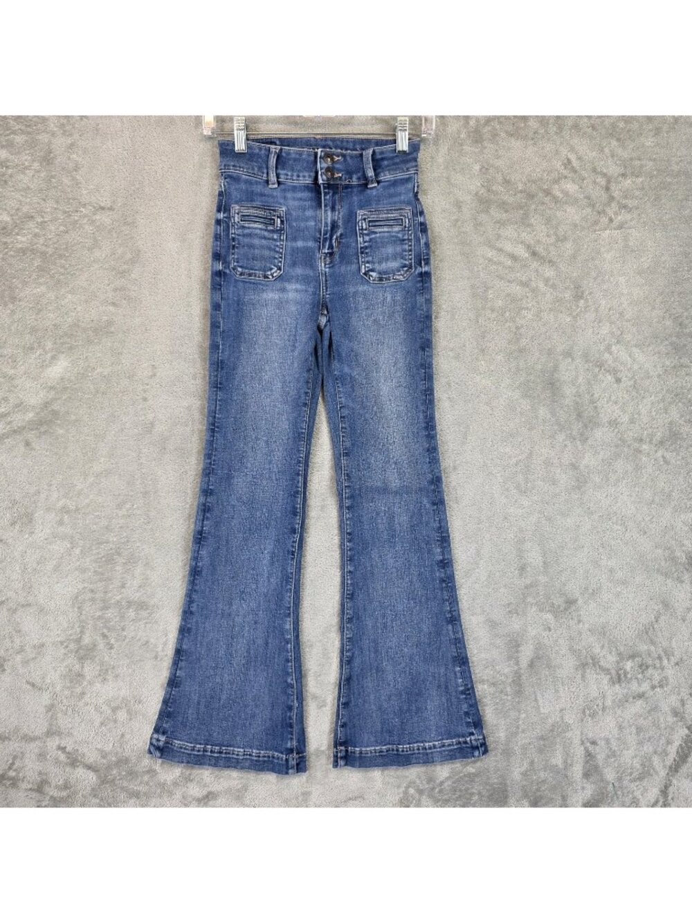 American Eagle Outfitters Super Hi-Rise Flare Jeans Womens 00 Next Level Stretch